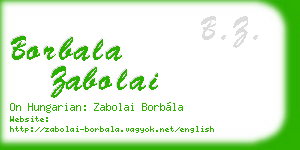 borbala zabolai business card
